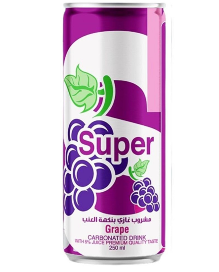 Super Grape Carbonated Drink/ Rypälen makuinen hiilihapotettu juoma 250ml TNK - Limonadit ja virvoitusjuomat - 18196 - 1