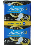 Always Ultra Secure Night Ultra Wings 18pcs/ Terveysside - Hygieniatarvikkeet - 21506 - 1