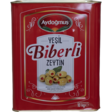 Aydogmus Biberli Yesil Zeytin / Vihreät oliivit paprikatäytteellä 10kg TNK - Oliivisäilykkeet - 19656 - 1