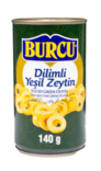 Burcu Dilimli Yesil Zeytin / Viipaloidut vihreät oliivit suolaliemessä 140g TNK - Oliivisäilykkeet - 13516 - 1