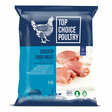 Top Choice Salted chicken Thighs/ Suolatut Kanan paistileike nahaton 2kg - Kana pakasteet - 15326 - 1
