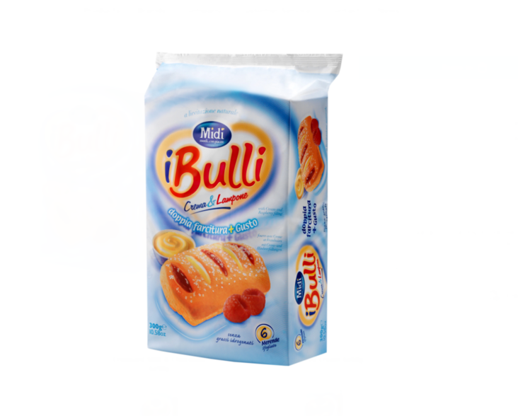 Midi Bulli Merende Raspberry & Cream 6x50g - Täytekeksit ja vohvelit - 17486 - 1