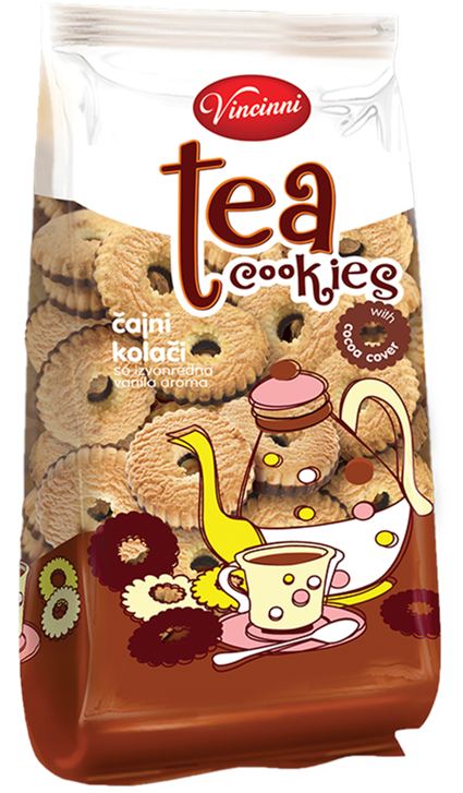 Vincinni Choco Tea Cookies Vanilla/ Vanilja Teekeksi 800g - Täytekeksit ja vohvelit - 18736 - 1