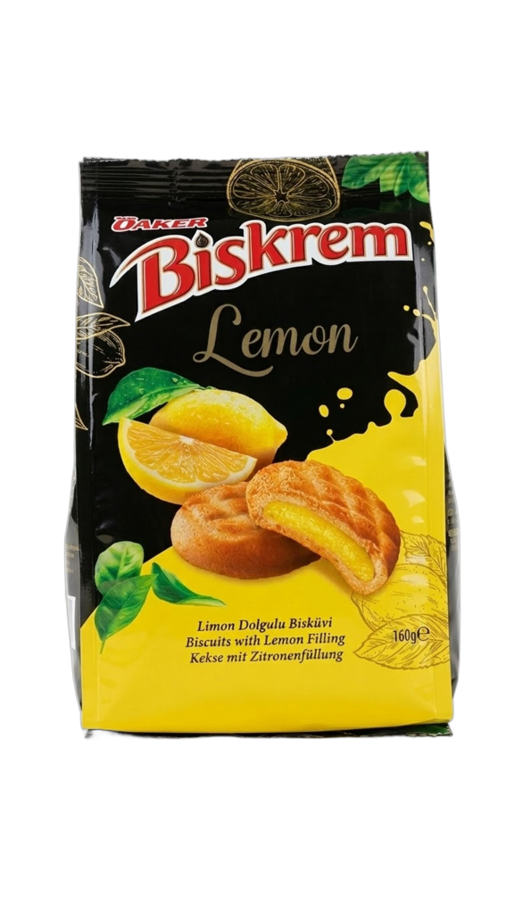 Ulker Biskrem Lemon Biscuits/ Sitruuna täytekeksi 160g - Täytekeksit ja vohvelit - 19666 - 1