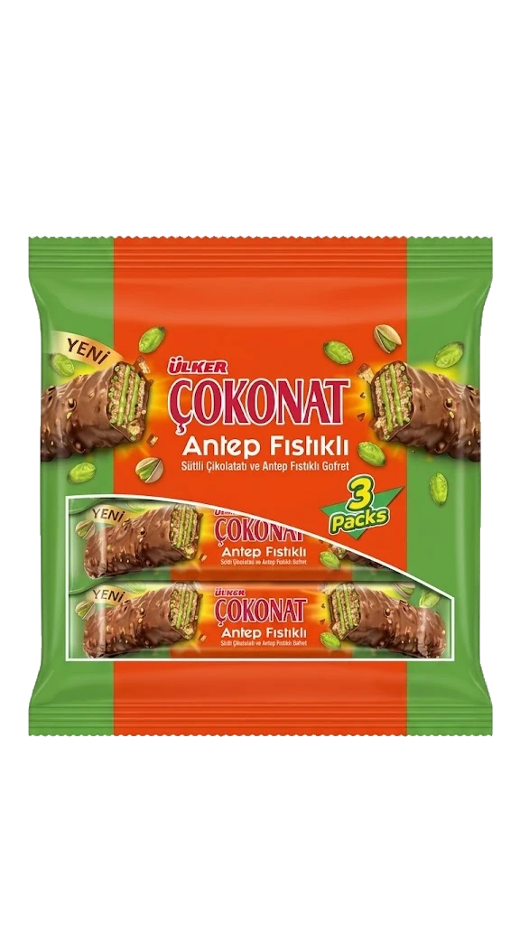 Ulker Cokonat Pistachio/ Pistaasi-Suklaapatukka 3x30g - Patukat - 20066 - 1