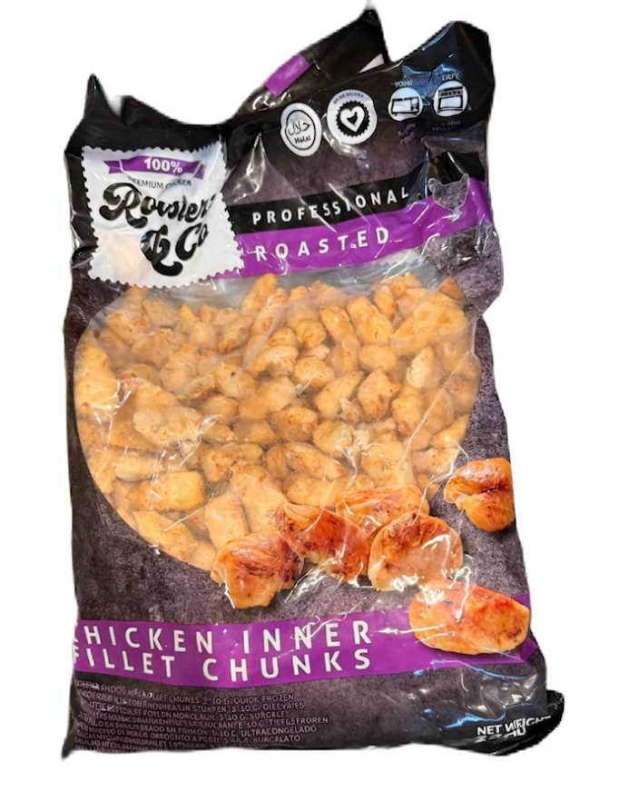 Roasted Chicken Inner Fillet Chunks/ Paahdetut kanan sisäfileepalat 2,5kg - Kana pakasteet - 20606 - 1