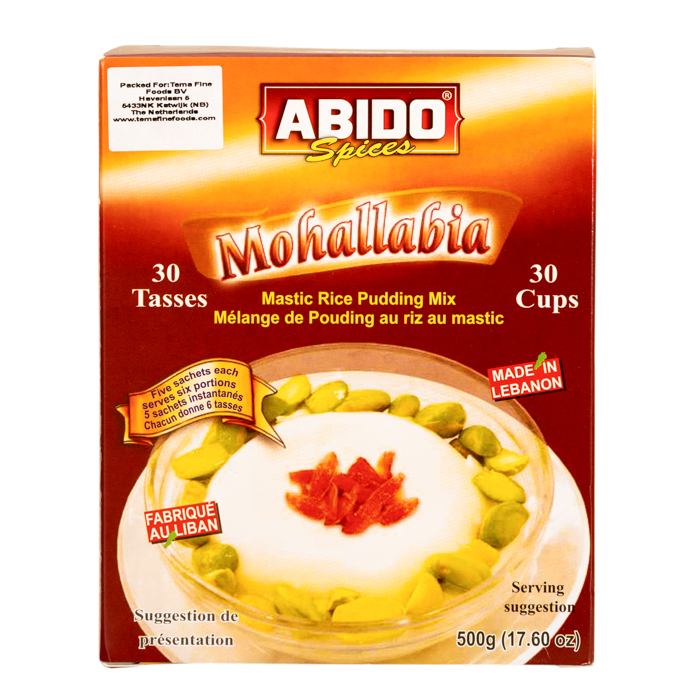 Abido Spices Mohallabia Mastic Rice Pudding Mix 500g - Vanukkaat ja jälkiruoka-ainekset - 12326 - 1