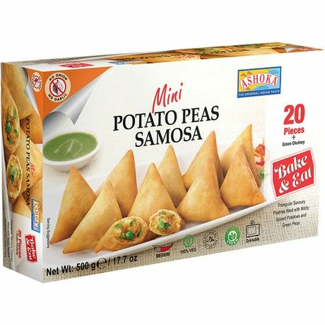 Ashoka Mini Potato Peas Samosa / Perunaherne täytteinen Samosa 500g - Suolaiset leivonnaiset - 8576 - 1