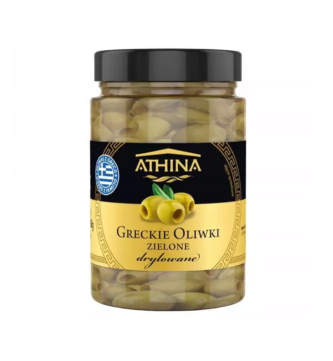 Athina Green Olives Pitted/ Oliivi kivettömiä 327ml - Oliivisäilykkeet - 15866 - 1