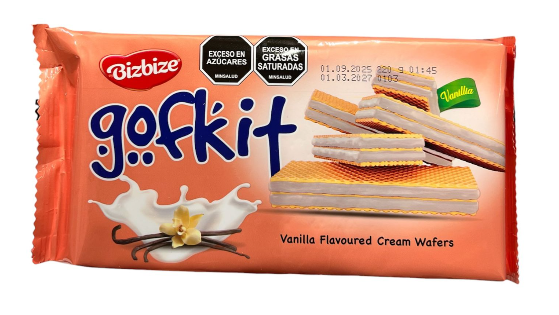 Bizbize Göfkit Vanilja makuinen vohvelikeksi 220g - Täytekeksit ja vohvelit - 20256 - 1