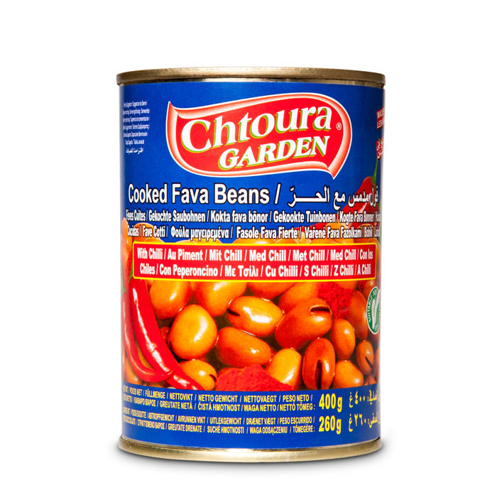 Chtoura Garden Fava Beans (Chili) / Keitetyt härkäpapu 400g TNK - Papu- ja linssisäilykkeet - 1356 - 1