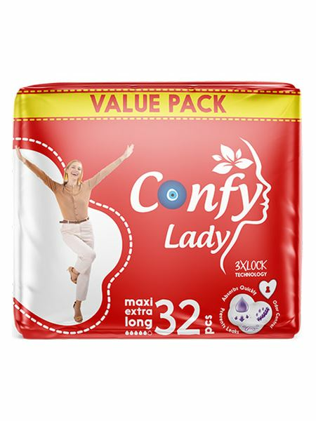 Confy Lady Hygienic Pad Maxi Extralong/ Terveysside 32kpl - Hygieniatarvikkeet - 19486 - 1