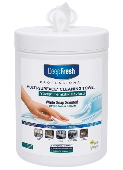 Deep Fresh Cleaning Towel White Soap Scented/ Kosteuspyyhe 300kpl - Siivousvälineet ja tarvikkeet - 21476 - 1