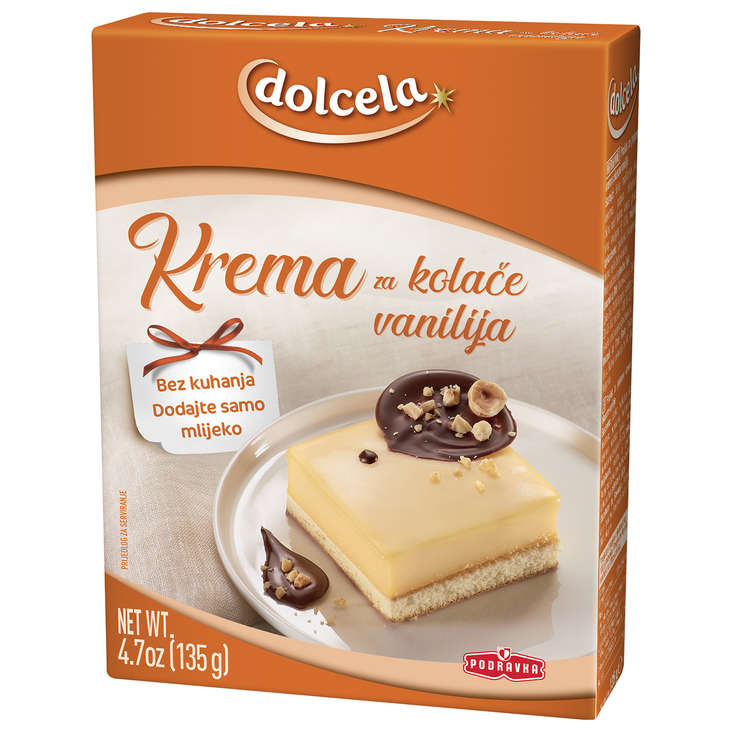 Dolcela Krema za kolace vanilija / Vaniljamakuinen kermajauhe 135g - Vanukkaat ja jälkiruoka-ainekset - 14936 - 1