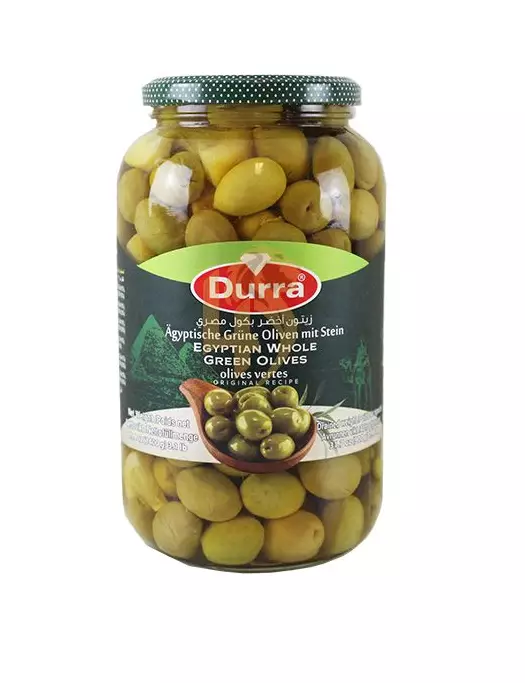 Durra Egyptian Whole Green Olives / Vihreät oliivit kivellinen 1400g CAM - Oliivisäilykkeet - 10686 - 1