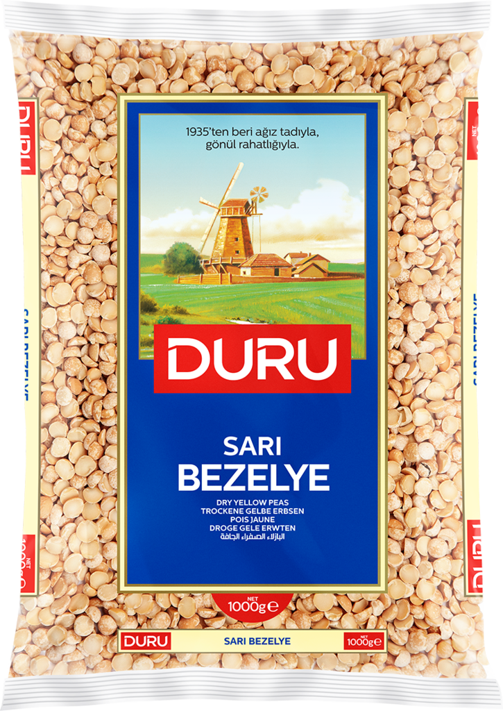 Duru Sari Kirik Bezelye/ Puolitettu keltainen herne 1kg - Kuivatut pavut - 2256 - 1