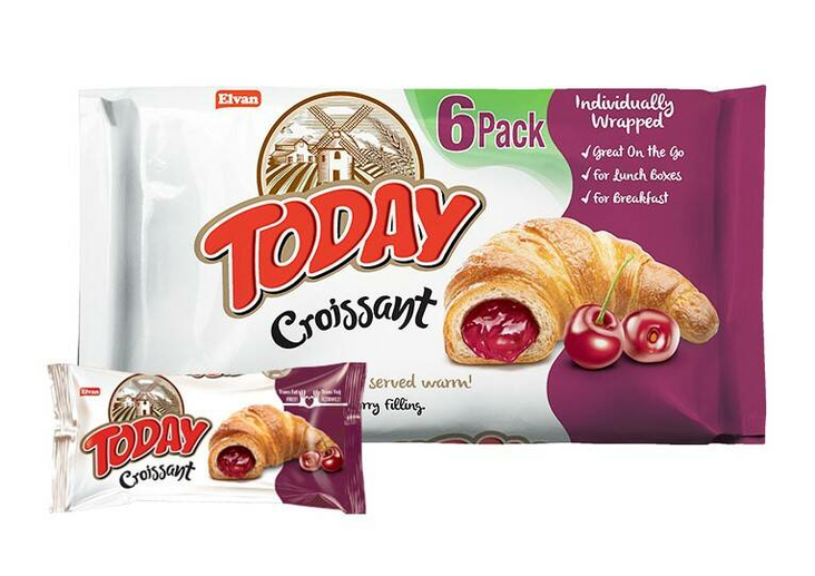 Elvan Today Croissant Cherry / Croissant kirsikkatäytteellä 6x40g - Täytekeksit ja vohvelit - 18816 - 1