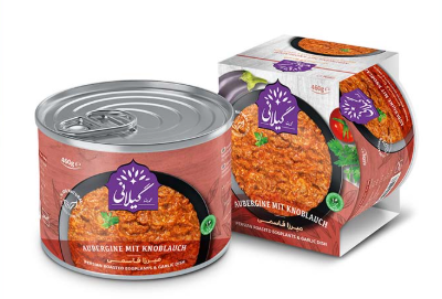 Gilani Persian Roasted Eggplants&Garlic / Persialaisen paahdettu munakoiso- valk - Valmisruokasäilykkeet - 21606 - 1