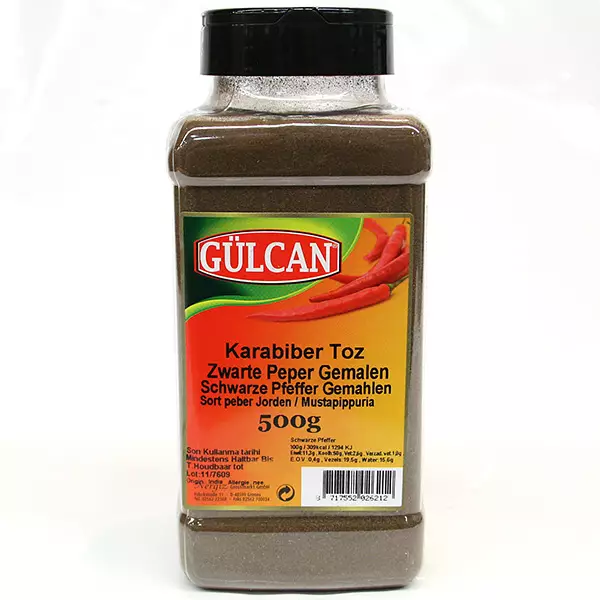 Gulcan Baharat Karabiber Toz / Mustapippuri jauhe 500g - Yleismausteet - 2766 - 1