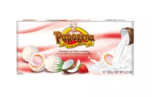 Papagena Vohvelipallot Kermaisella Mansikkatäytteellä 120g - Konvehdit - 13916 - 1