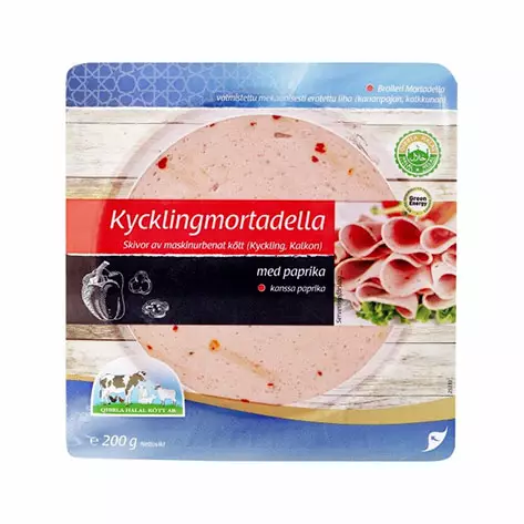 Qibbla Kycklingmortadella med paprika / Kanaleike paprikalla 200g - Kana leikkeleet ja makkarat - 11226 - 1