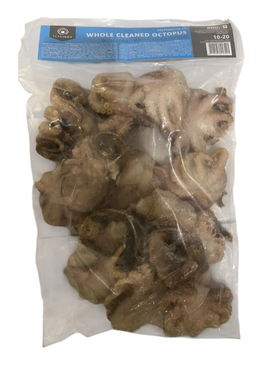 Sealight Whole Cleaned Octopus Mustekala 10-20p 80% 800g - Pakasteäyriäiset - 21576 - 1