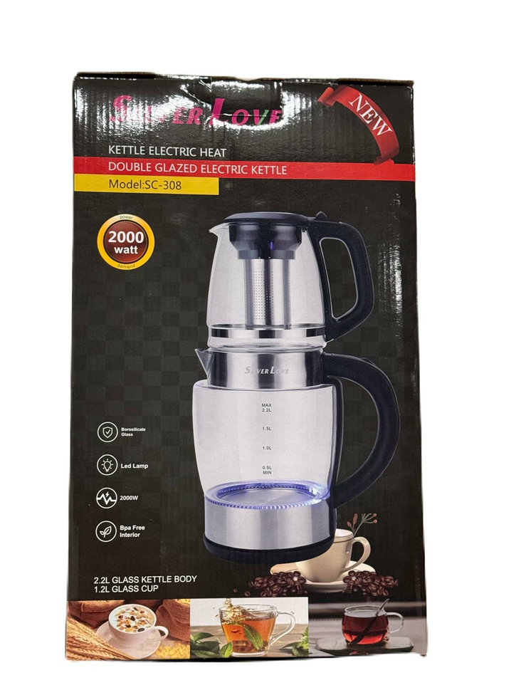 Silver Love Electric Kettle/ Vedenkeitin 308 - Kattilat ja pannut - 16936 - 1