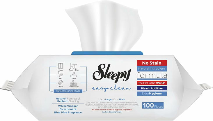 Sleepy Easy Clean Kosteuspyyhe 100kpl - Siivousvälineet ja tarvikkeet - 14826 - 1