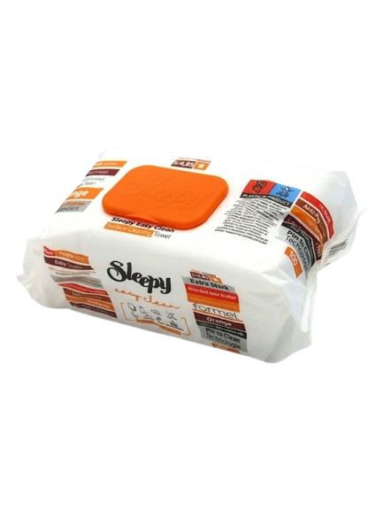 Sleepy Easy Clean Orange Kosteuspyyhe 100kpl - Siivousvälineet ja tarvikkeet - 21106 - 1