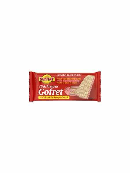 Suntat Waffles Strawberry / Mansikanmakuiset vohvelit 140g - Täytekeksit ja vohvelit - 19786 - 1