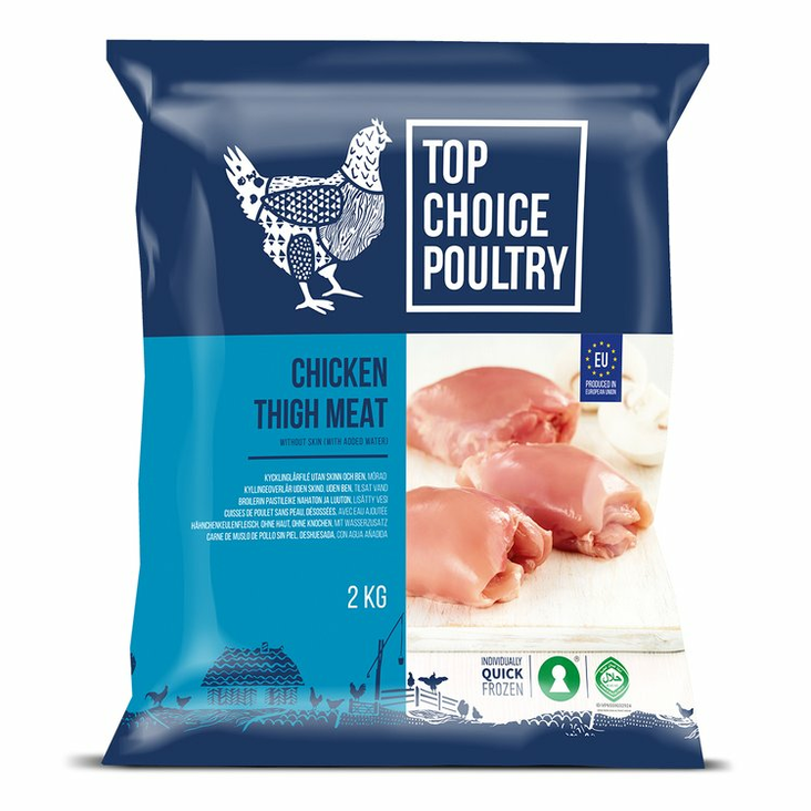 Top Choice Salted chicken Thighs/ Suolatut Kanan paistileike nahaton 2kg - Kana pakasteet - 15326 - 1