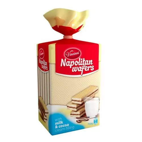 Vincinni Napolitan Wafers Milk&Cocoa / Maito&kaakao vohveli 700g - Täytekeksit ja vohvelit - 5116 - 1