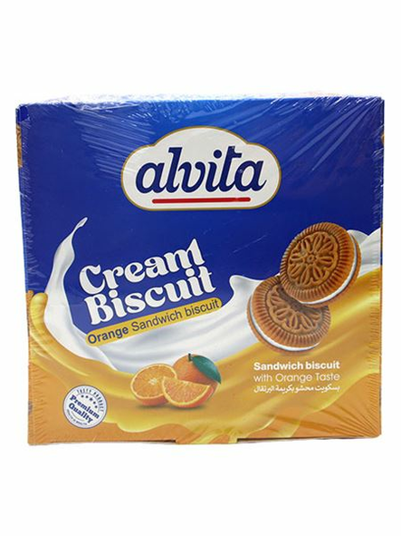 Alvita Creme Sandwich Biscuit Orange / Appelsiini makuinen täytekeksi 260g - Täytekeksit ja vohvelit - 19607 - 1