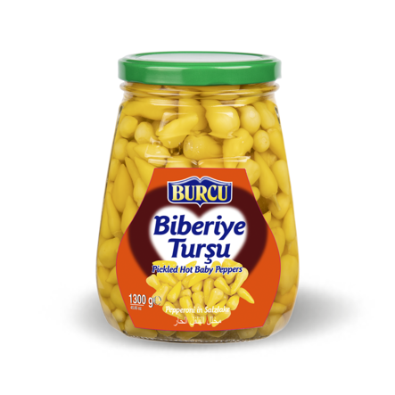 Burcu Biberiye Tursu / Pienet chilipaprikat suolaliemessä 1300g CAM - Pepperonisäilyke - 15117 - 1