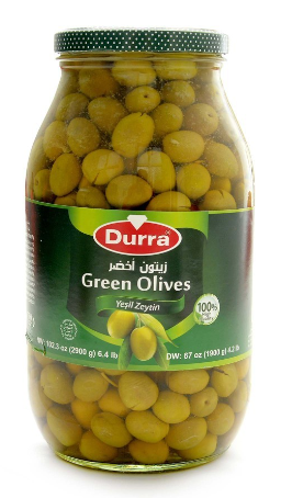 Durra Whole Green Olives / Vihreät oliivit kivellinen 2900g CAM - Oliivisäilykkeet - 2187 - 1