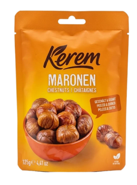 Kerem Maronen Chestnut/ Kastanja kuorittu & kypsennetty 125g - Kuivatut hedelmät - 19917 - 1
