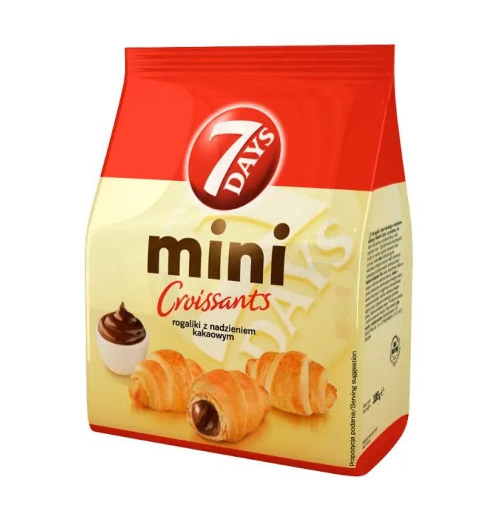 7 Days Mini Croissant Kakao/ Mini Croisantti Kaakao 185g - Täytekeksit ja vohvelit - 87 - 1