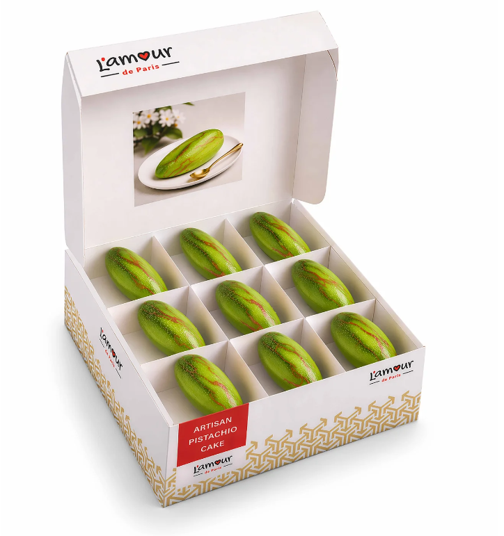 901015B Lamour Artisan Pistachio Cake/ Pistaasikakku 9x90g - Pakastemakeiset ja -jälkiruoat - 20147 - 1