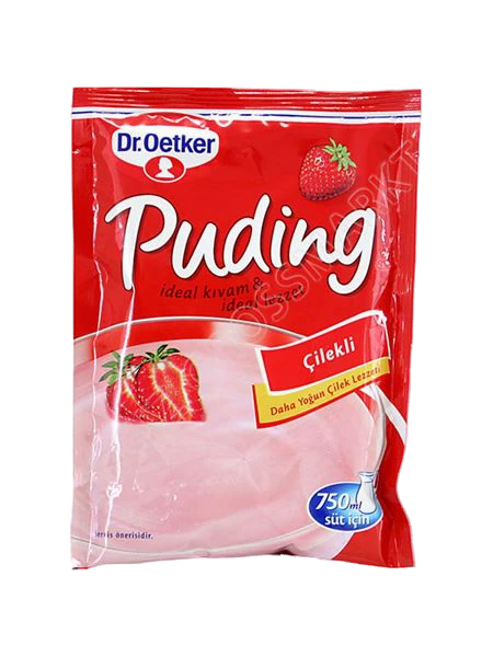 Dr. Oetker Strawberry Pudding/ Mansikkavanukas jauhe 120g - Vanukkaat ja jälkiruoka-ainekset - 18747 - 1