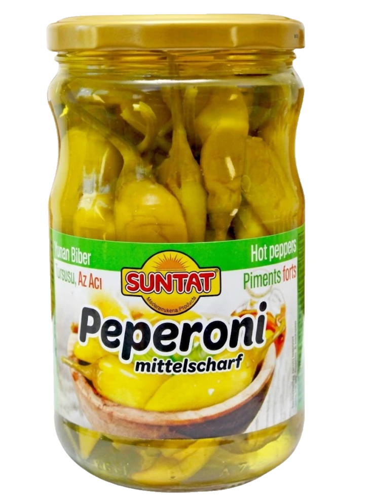 Suntat Greek Biber Tursu / Kreikkalaiset paprikat suolaliemessä 660ml CAM - Pepperonisäilyke - 20667 - 1