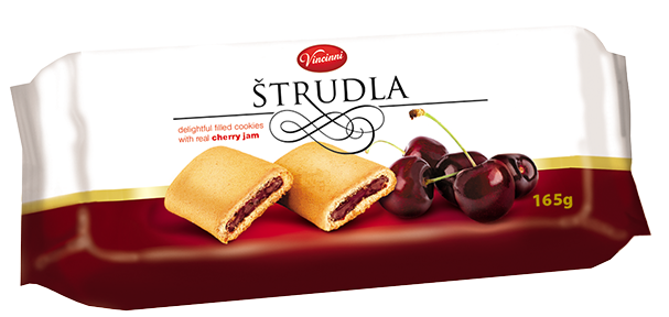 Vincinni Strudla Cherry Jam / Kirsikkatäytteinen keksi 240g - Täytekeksit ja vohvelit - 5117 - 1