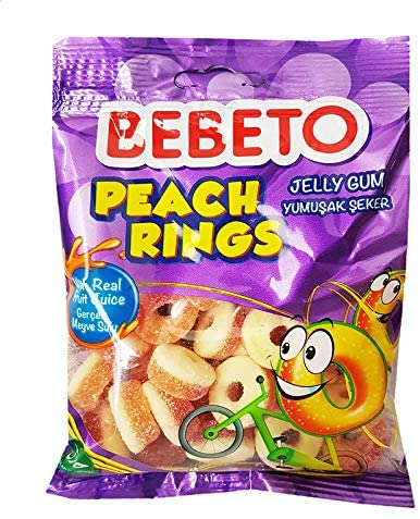 Bebeto Peach Rings Karkkipussi 80g - Irtomakeiset - 797 - 1