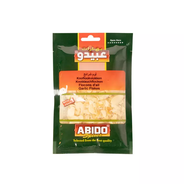 Abido Spices Garlic Flakes / Valkosipulihiutaleet 50g - Yleismausteet - 12987 - 1