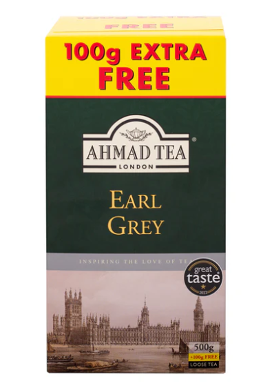 Ahmad Tea Earl Grey Musta irtotee 500g+ 100g extra - Early Grey tee - 16087 - 1