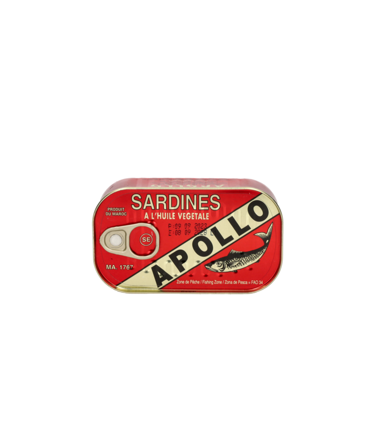 Apollo Sardines in Vegetable Oil/ Sardiinit Kasviölyssä 125g TNK - Kala- ja äyriäissäilykkeet - 17597 - 1