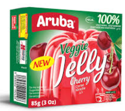 Aruba Veggie Jelly Cherry / Kirsikanmakuinen kasvishyytelösekoitus 85g - Vanukkaat ja jälkiruoka-ainekset - 15477 - 1