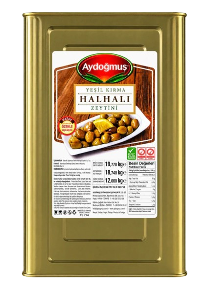 Aydogmus Yesil Kirma Halhali Zeytin/ Vihreä oliivi 10kg TNK - Oliivisäilykkeet - 21577 - 1