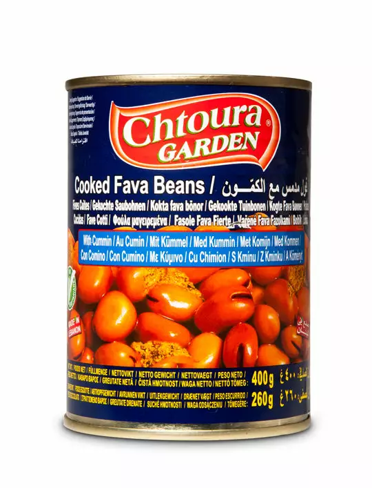 Chtoura Garden Fava Beans (Cumin) / Keitetyt härkäpavut 400g TNK - Papu- ja linssisäilykkeet - 1357 - 1