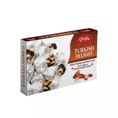 Ciloglu Turkish Delight Yer Fiistikli ve Hurman Ezmeli Lokum 300g - Turkish Delight & Halvat - 12407 - 1