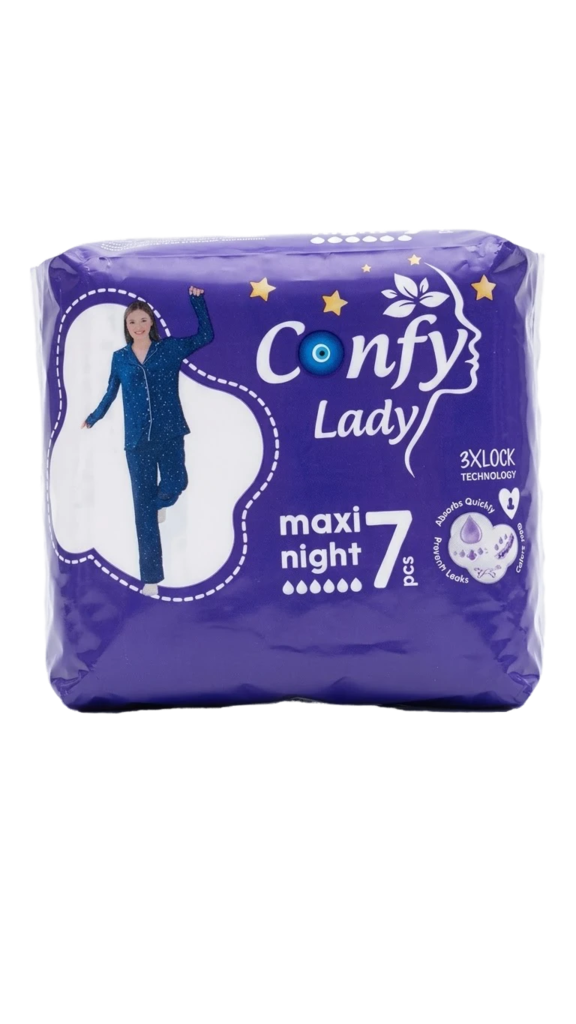 Confy Lady Hygienic Pad Maxi Night/ Terveysside 7kpl - Hygieniatarvikkeet - 19617 - 1